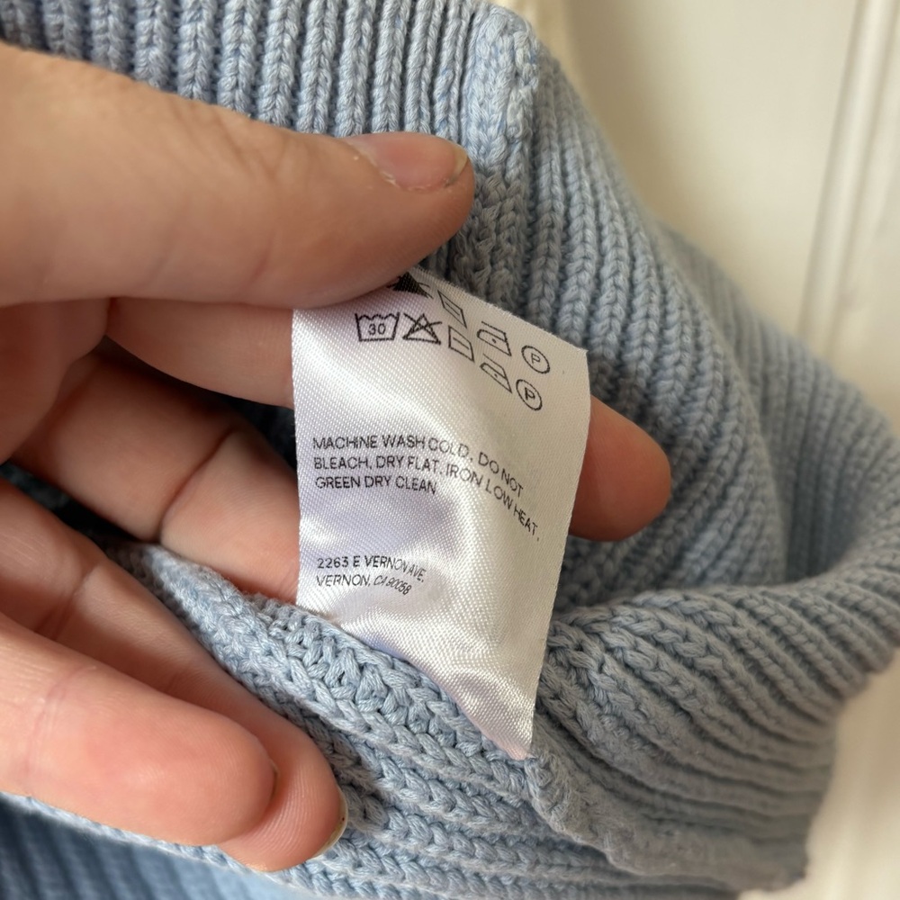 Reformation Winnie Crewneck Sweater in Parisian Blue Dip Dye Ombré Sz Small (S) - Picture 8 of 14